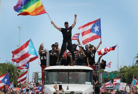 Ricky Martin en protestas en Puerto Rico