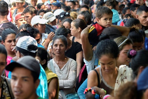 Migrantes venezolanos en Villa del Risario, Colombia.