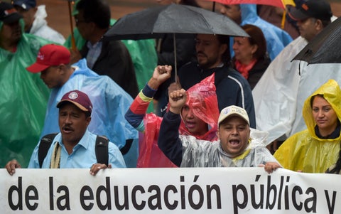 Marcha de maestros en Colombia