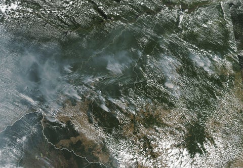 Incendios forestales en la Amazonia, tomados por la Nasa.