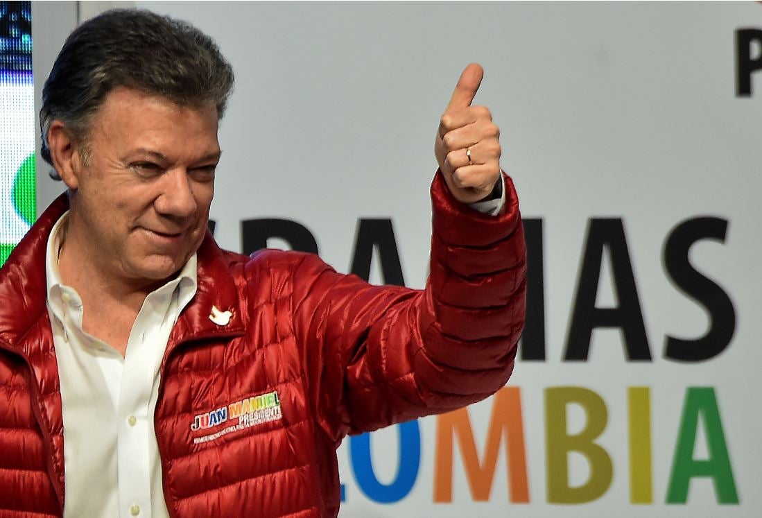Juan Manuel Santos, durante la campaña por la reelección en 2014.