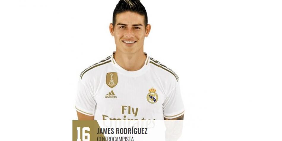 James Rodríguez sería el número 16 del Madrid para la temporada 19-20