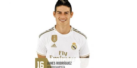 James Rodríguez sería el número 16 del Madrid para la temporada 19-20