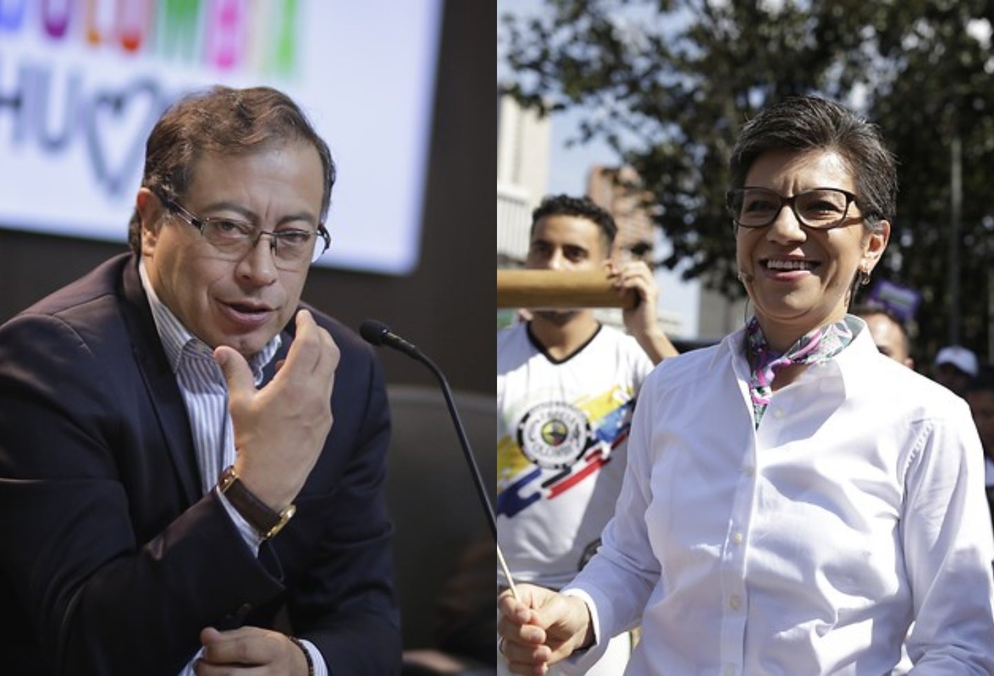 Claudia López y Gustavo Petro