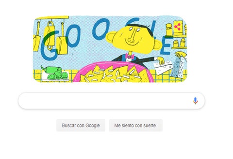Doodle alusivo a la creación de los nachos