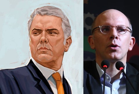 El presidente Iván Duque y Alejandro Santos, director de la revista Semana