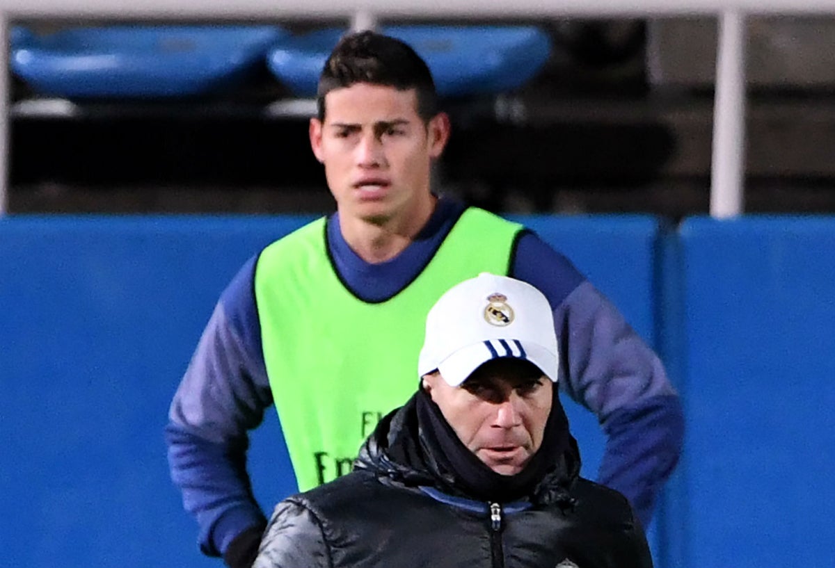 James Rodríguez y Zinedine Zidane