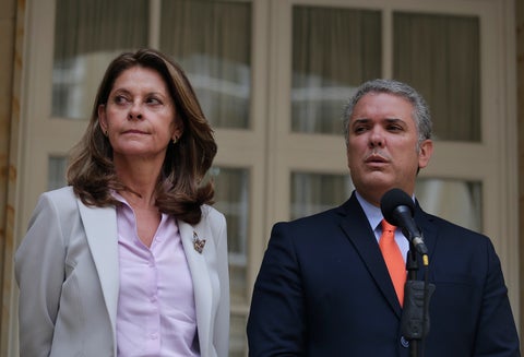 Marta Lucía Ramírez e Iván Duque, vicepresidenta y presidente de la República, respectivamente