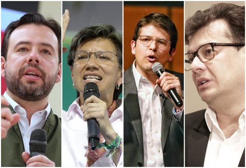 Carlos Fernando Galán, Claudia López, Miguel Uribe Turbay y Hollman Morris, candidatos a la Alcaldía de Bogotá