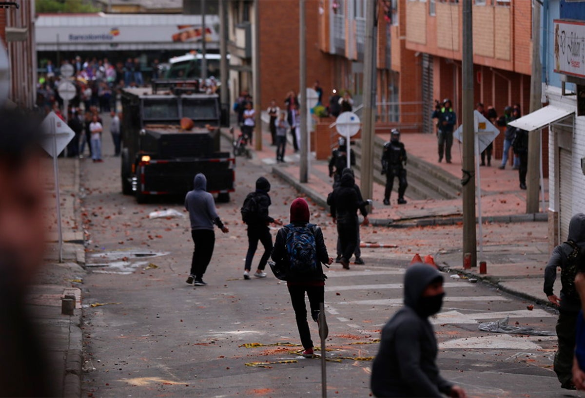 La alteración de orden público en inmediaciones de la Universidad Javeriana, en Bogotá