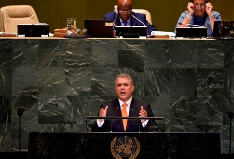 El presidente Iván Duque en la Asamblea General de la ONU, en Nueva York