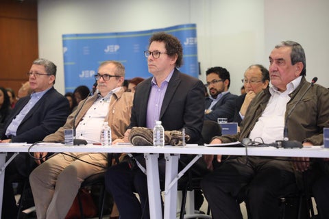 Los integrantes del partido Farc compareciendo ante la JEP
