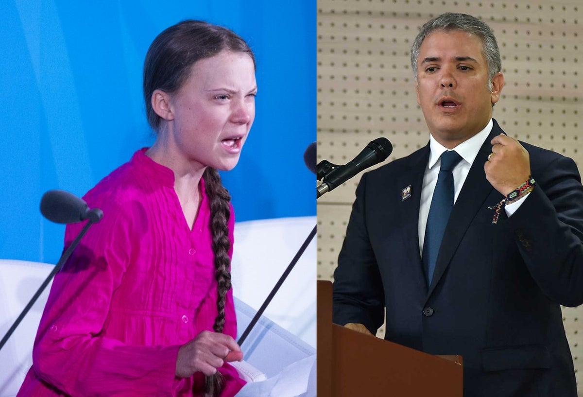 Greta Thumberg e Iván Duque