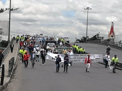 Así protestan los trabajadores del sector judicial en Colombia