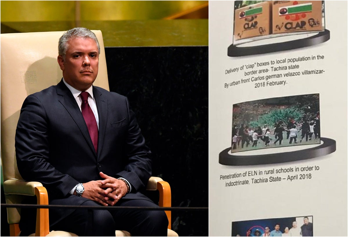 El presidente Iván Duque y las fotos que presentó en la ONU, en Nueva York (Estados Unidos)
