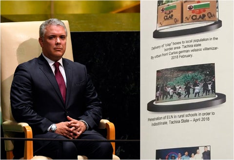 El presidente Iván Duque y las fotos que presentó en la ONU, en Nueva York (Estados Unidos)