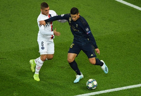 James Rodríguez jugó con el Real Madrid en Champions