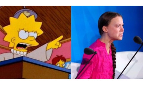 Lisa Simpson y Greta Thunberg