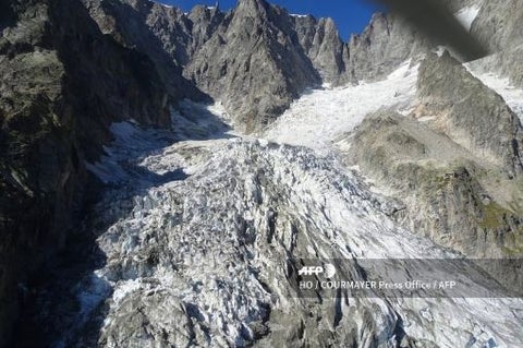 Glaciar Planpincieux, en el Valle de Aosta, el lado italiano del Mont Blanc