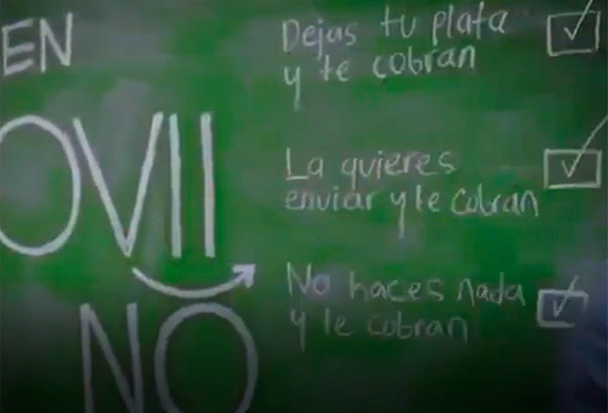 Imagen del comercial de Movii que no fue visto en TV