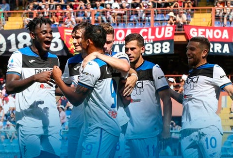 Duván Zapata y Luis Fernando Muriel celebrando el triunfo ante Génova