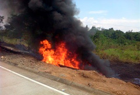 La explosión en el Oleoducto Oso, en Putumayo