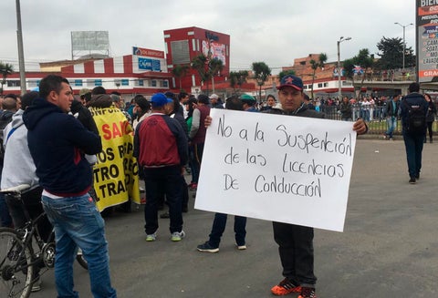 Transportadores informales protestando en Soacha (Cundinamarca)