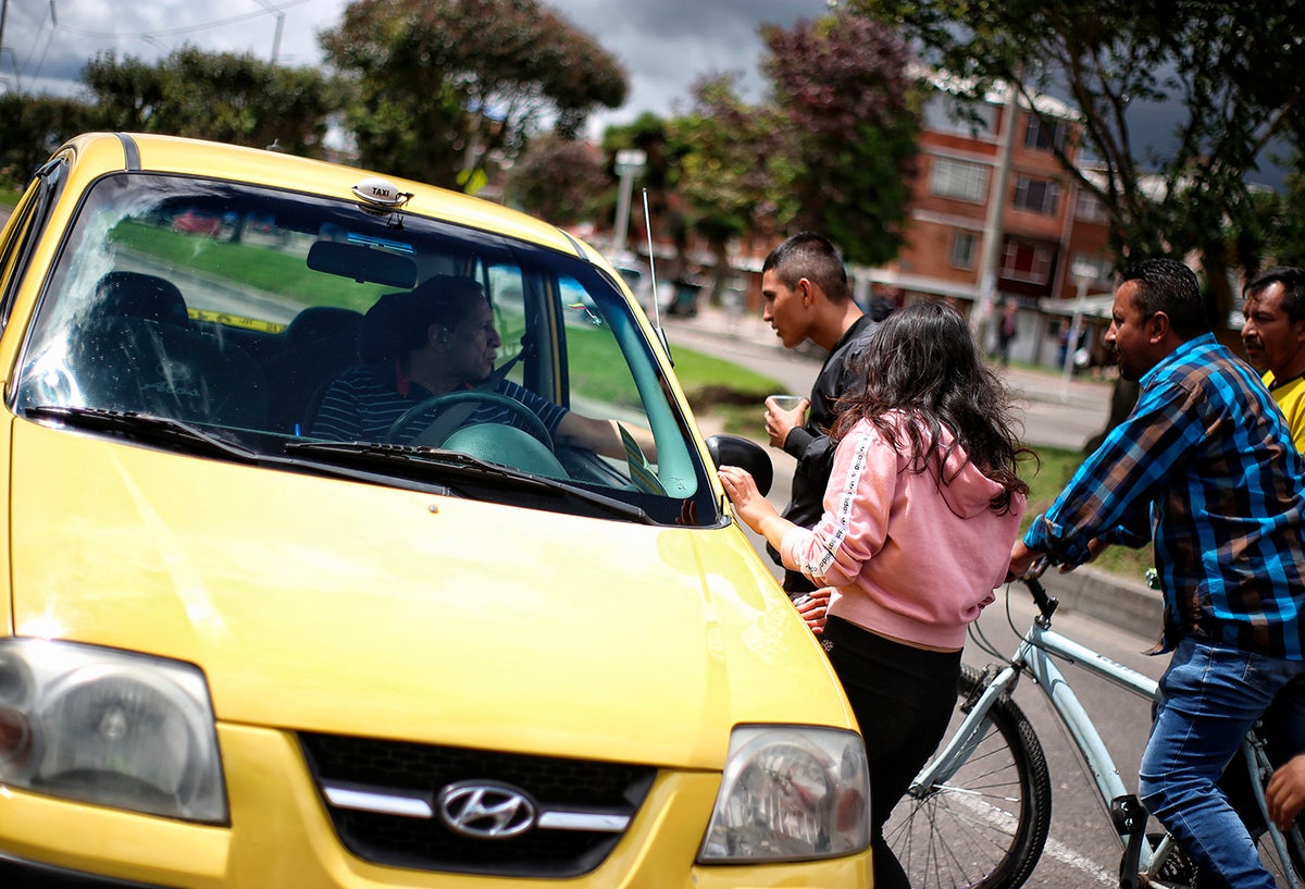 Taxistas en la ciudad de Bogotá