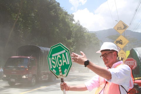 Vía al Llano a la altura del Kilómetro 58