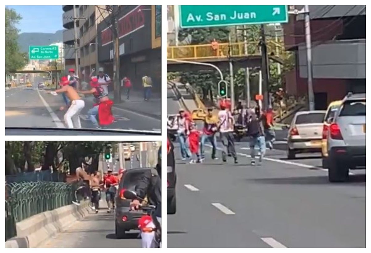 Enfrentamiento hinchas en Medellín