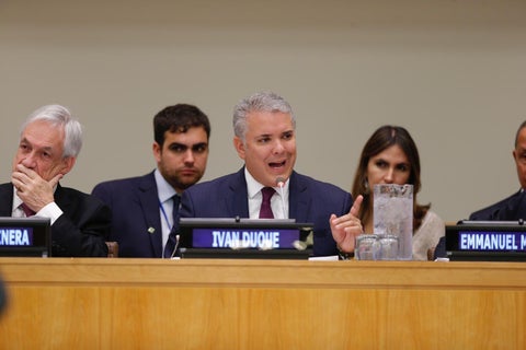 Presidente Iván Duque en la cumbre de Bosques en Nueva York