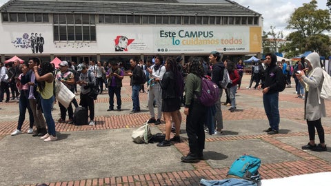 Plantón en la Universidad Nacional