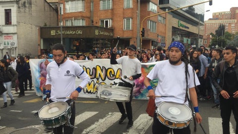 Marcha de estudiantes en Bogotá