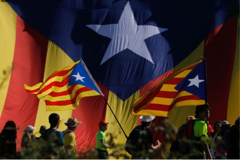Protestas en Cataluña exigiendo la independencia de España.