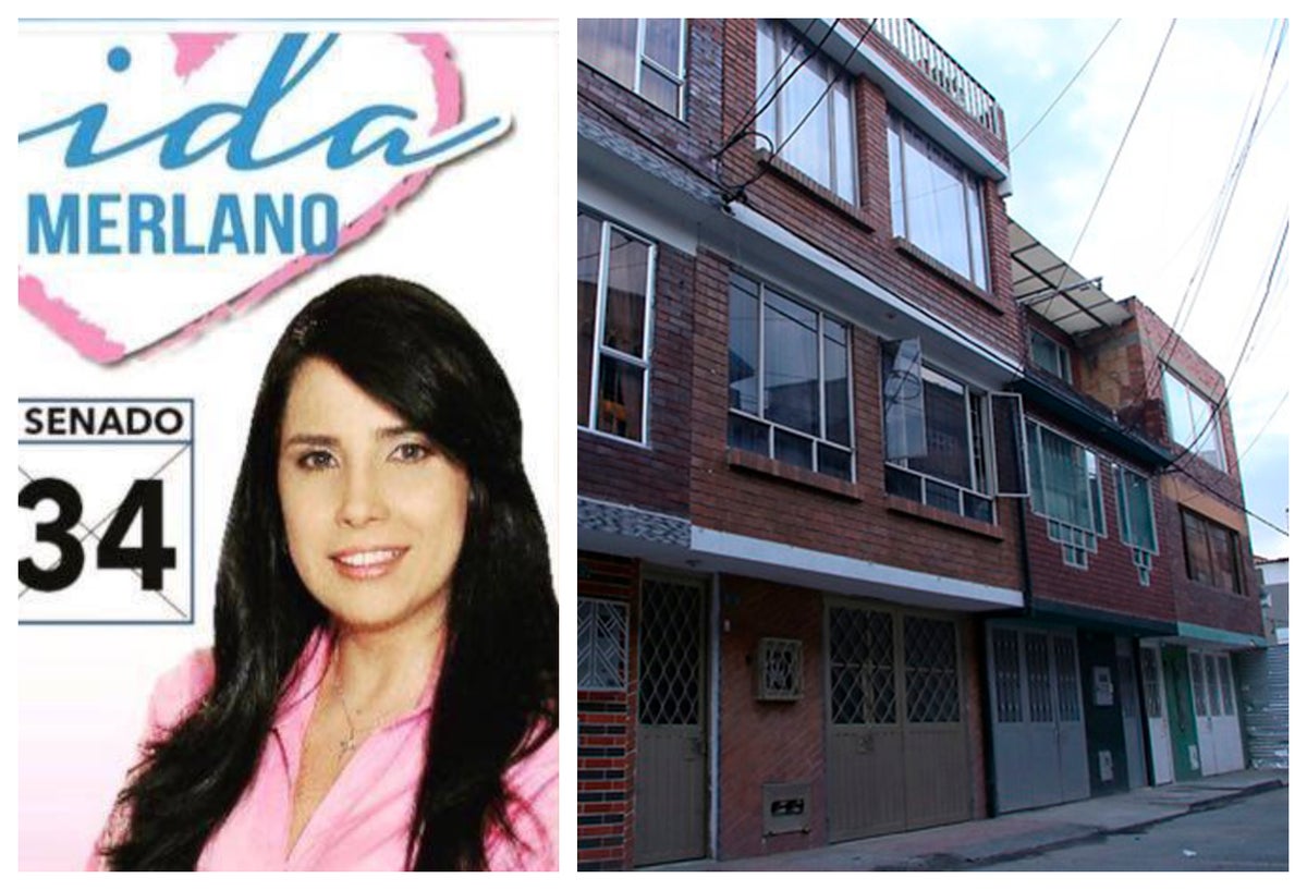 La casa con puertas en rombos, color dorado, donde fue hallada una fórmula médica a nombre de Aida Merlano, en Kennedy (Bogotá)