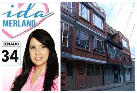 La casa con puertas en rombos, color dorado, donde fue hallada una fórmula médica a nombre de Aida Merlano, en Kennedy (Bogotá)