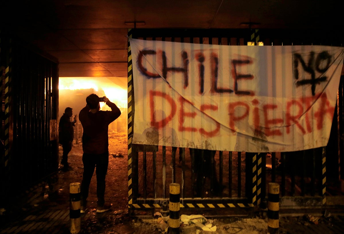 Las protestas en Santiago de Chile, capital del país