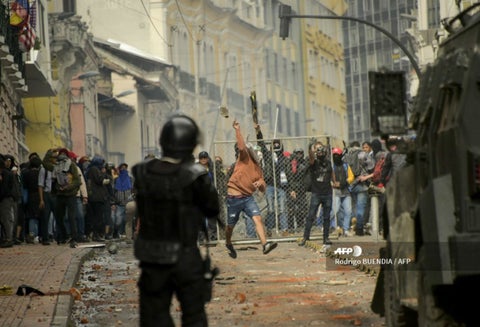 Protestas violentas en Ecuador