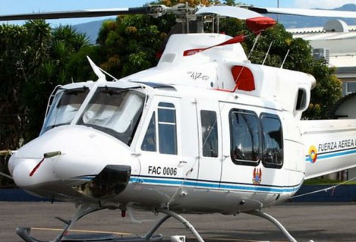Helicóptero de la FAC accidentado