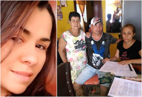 Mariana Díaz Ricaurte, colombiana fallecida en Chile. A la derecha Jhon Borja Ricaurte y demás integrantes de la familia, residentes en Tuluá