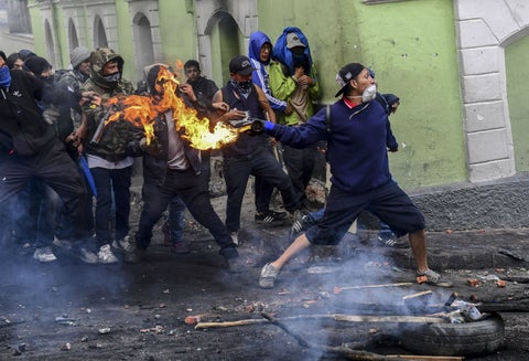 Protestas violentas en Ecuador