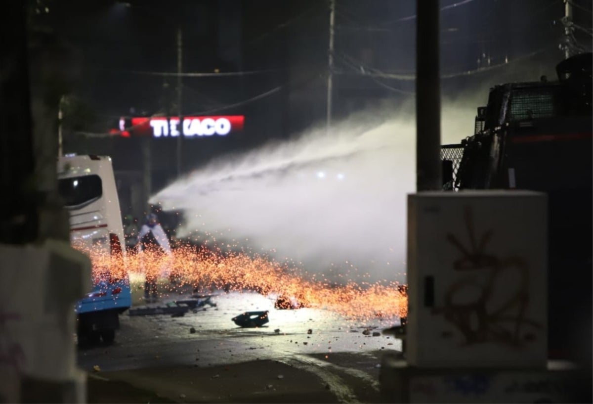 Protestas cerca de la Universidad Pedagógica