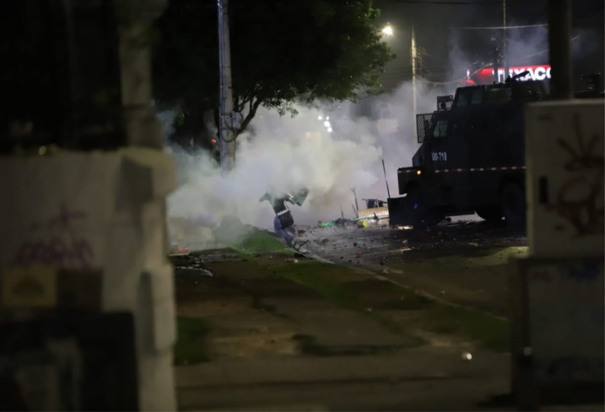 Protestas cerca de la Universidad Pedagógica