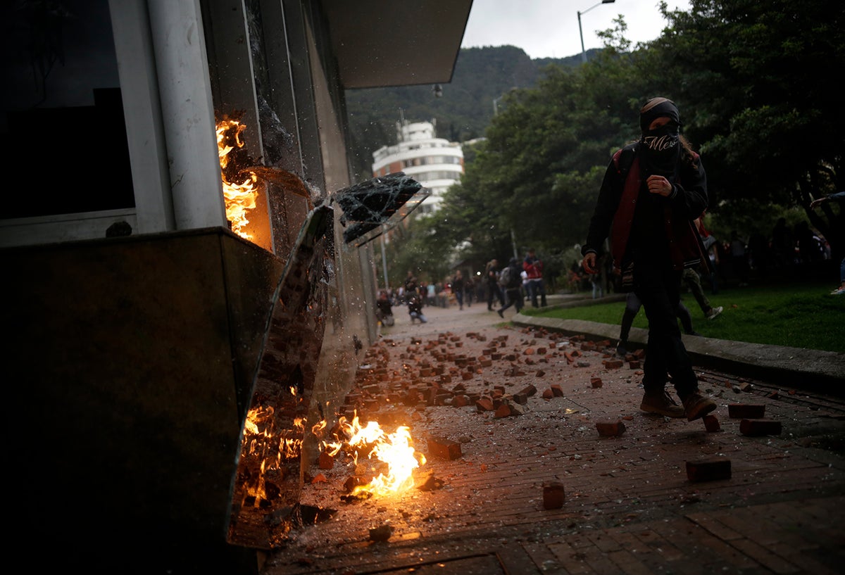 Las protestas estudiantiles en inmediaciones del Icetex, el 27 de septiembre de 2019