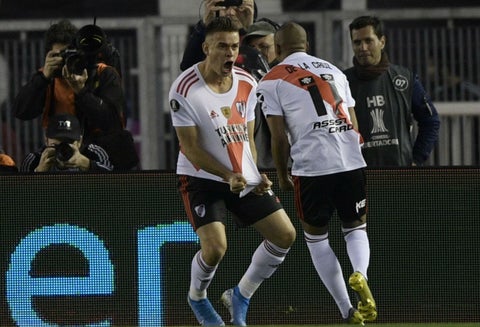 Rafael Santos Borré en clásico River vs Boca Juniors