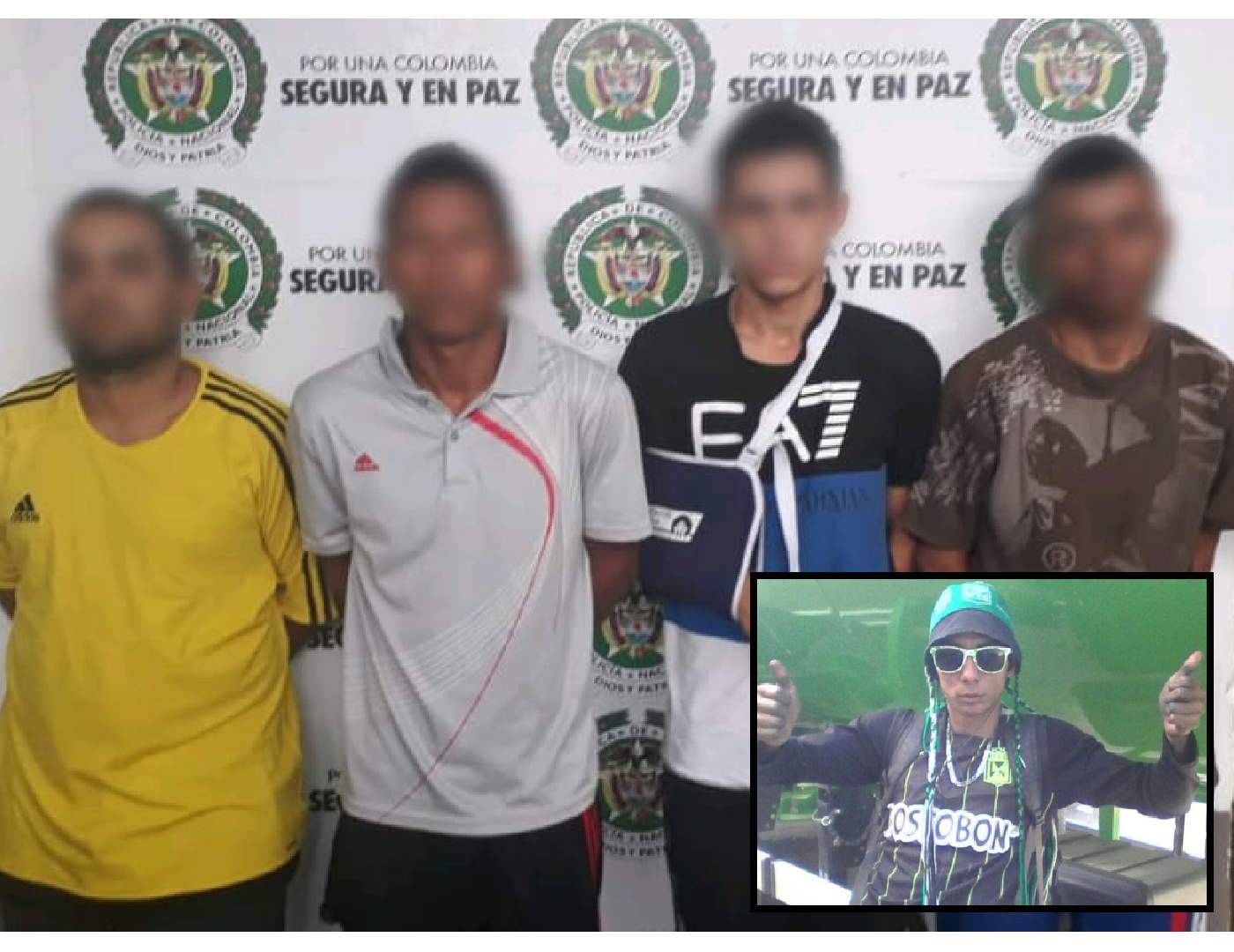 Estas son los 4 capturados, y el joven asesinado