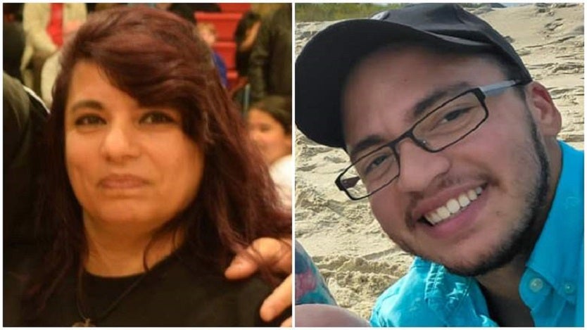 Tina Bejarano y su hijo