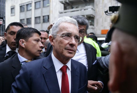 Álvaro Uribe al llegar a la indagatoria en la Corte Suprema