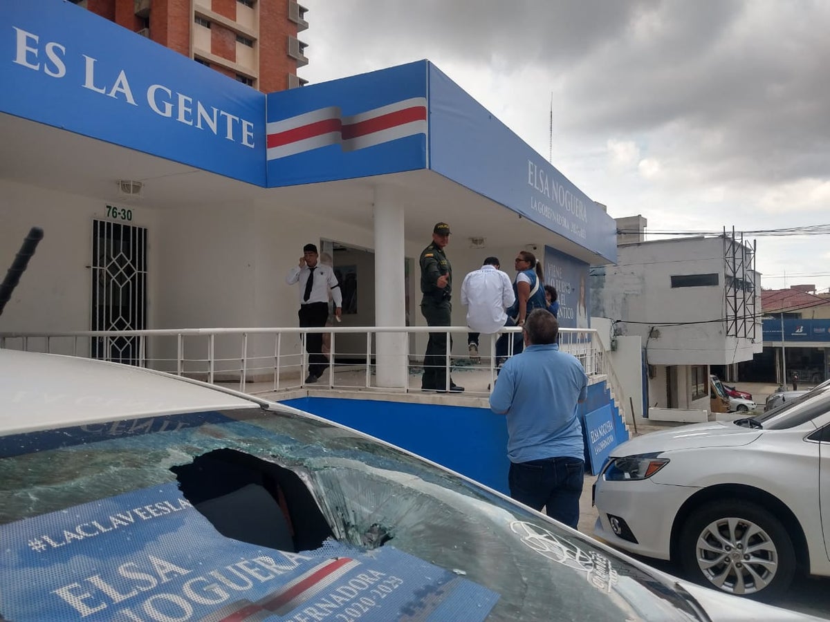 Los vándalos atacaron a piedra a la sede política de Elsa Noguera.