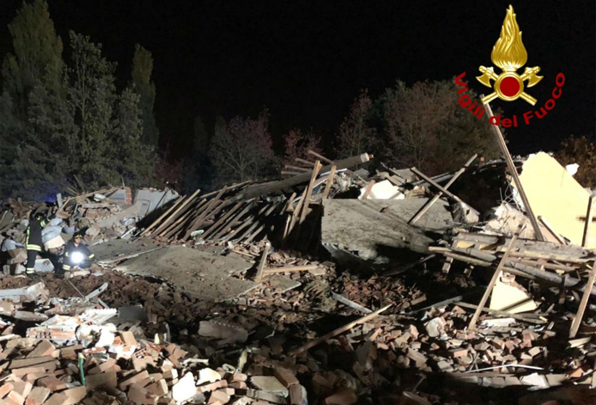 Derrumbe de edificio en Italia